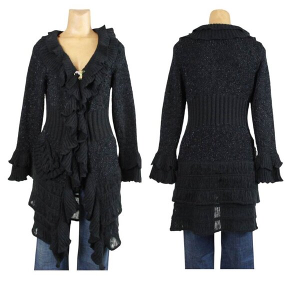 Feelings Ruffle Knit Duster Cardigan - Picture 1 of 16